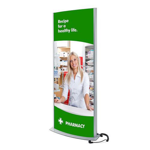 Obustronne totemy reklamowe Arcuato z podświetlaniem LED