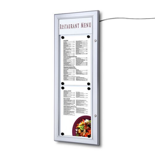 Oświetlone gabloty magnetyczne Menu, jednoskrzydłowe