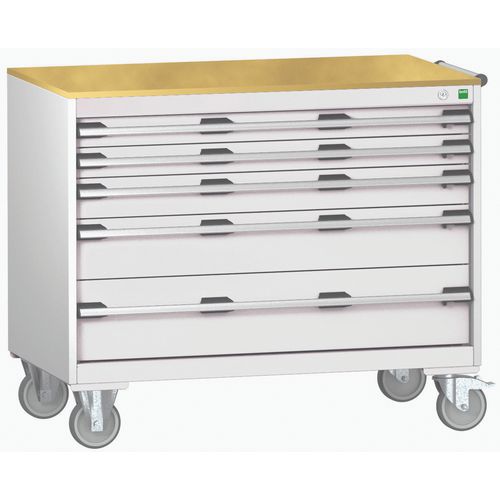 Komoda mobilna Bott Cubio, 89 x 105 x 65 cm, 5 szuflad, multipleks/linoleum/mat