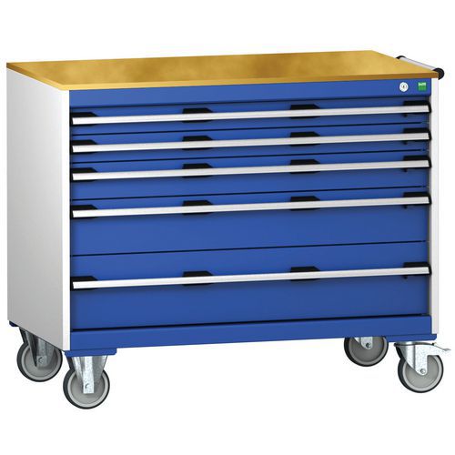 Komoda mobilna Bott Cubio, 89 x 105 x 65 cm, 5 szuflad, multipleks/linoleum/mat