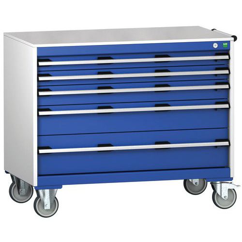 Komoda mobilna Bott Cubio, 89 x 105 x 65 cm, 5 szuflad, multipleks/linoleum/mat