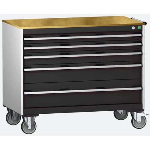 Komoda mobilna Bott Cubio, 89 x 105 x 65 cm, 5 szuflad, multipleks/linoleum/mat