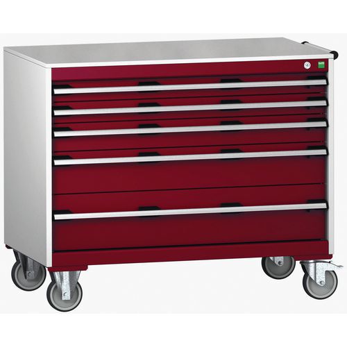 Komoda mobilna Bott Cubio, 89 x 105 x 65 cm, 5 szuflad, multipleks/linoleum/mat