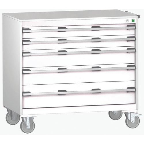Komoda mobilna Bott Cubio, 99 x 105 x 65 cm, 5 szuflad, multipleks/linoleum/mata
