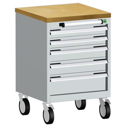 Komoda mobilna Bott Cubio, 79 x 52,5 x 52,5 cm, 5 szuflad, multipleks/linoleum/mat