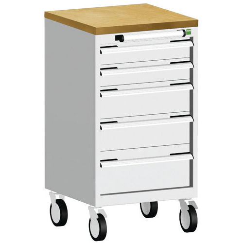 Komoda mobilna Bott Cubio, 89 x 52,5 x 52,5 cm, 5 szuflad, multipleks/linoleum/mat