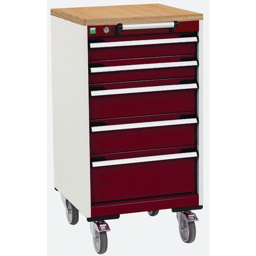 Komoda mobilna Bott Cubio, 99 x 52,5 x 52,5 cm, 5 szuflad, multipleks/linoleum/mat