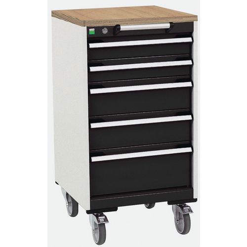 Komoda mobilna Bott Cubio, 99 x 52,5 x 52,5 cm, 5 szuflad, multipleks/linoleum/mat