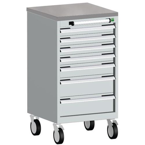 Komoda mobilna Bott Cubio, 99 x 52,5 x 52,5 cm, 7 szuflad, multipleks/linoleum/mat
