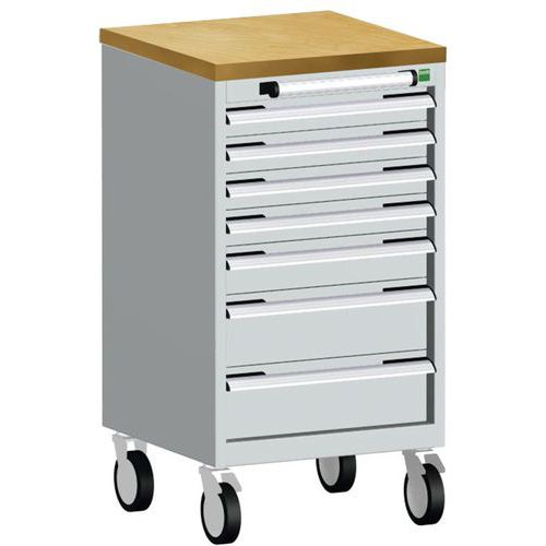 Komoda mobilna Bott Cubio, 99 x 52,5 x 52,5 cm, 7 szuflad, multipleks/linoleum/mat