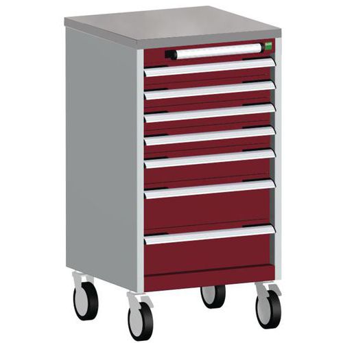 Komoda mobilna Bott Cubio, 99 x 52,5 x 52,5 cm, 7 szuflad, multipleks/linoleum/mat
