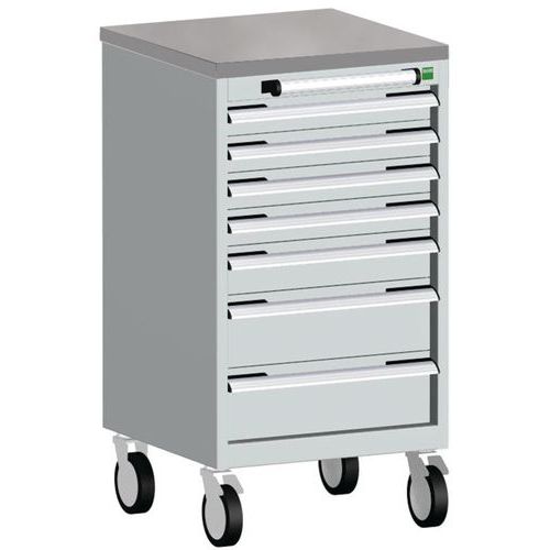Komoda mobilna Bott Cubio, 99 x 52,5 x 52,5 cm, 7 szuflad, multipleks/linoleum/mat