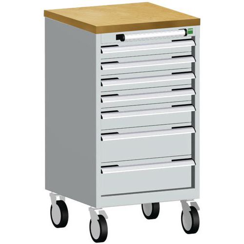 Komoda mobilna Bott Cubio, 99 x 52,5 x 52,5 cm, 7 szuflad, multipleks/linoleum/mat