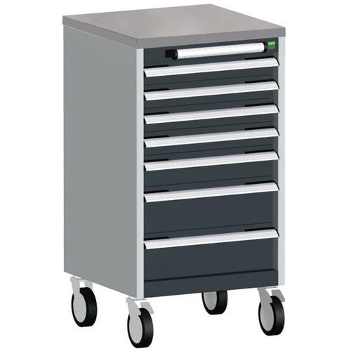 Komoda mobilna Bott Cubio, 99 x 52,5 x 52,5 cm, 7 szuflad, multipleks/linoleum/mat