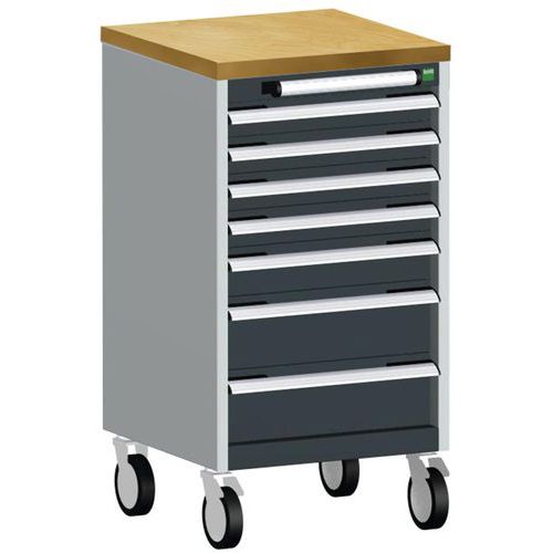 Komoda mobilna Bott Cubio, 99 x 52,5 x 52,5 cm, 7 szuflad, multipleks/linoleum/mat