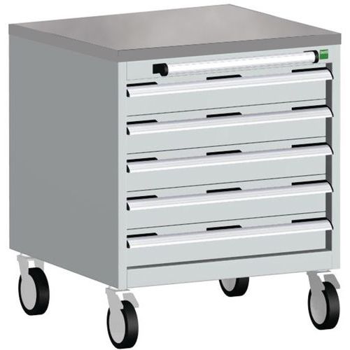 Komoda mobilna Bott Cubio, 79 x 65 x 65 cm, 5 szuflad, multipleks/linoleum/mat