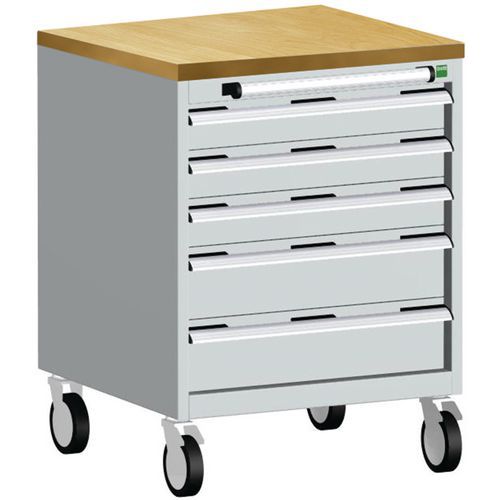 Komoda mobilna Bott Cubio, 89 x 65 x 65 cm, 5 szuflad, multipleks/linoleum/mata