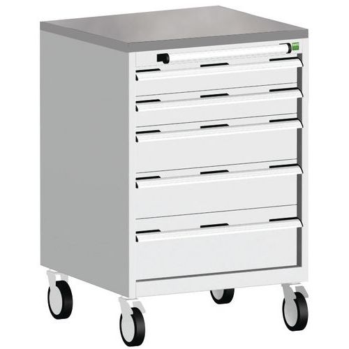 Komoda mobilna Bott Cubio, 99 x 65 x 65 cm, 5 szuflad, multipleks/linoleum/mata