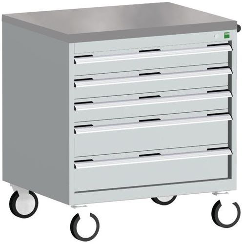 Komoda mobilna Bott Cubio, 89 x 80 x 65 cm, 5 szuflad, multipleks/linoleum/mat