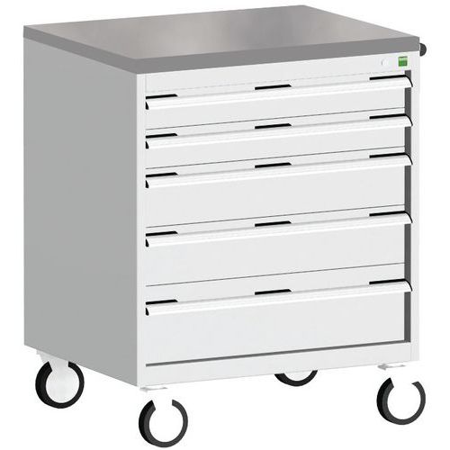 Komoda mobilna Bott Cubio, 99 x 80 x 65 cm, 5 szuflad, multipleks/linoleum/mata
