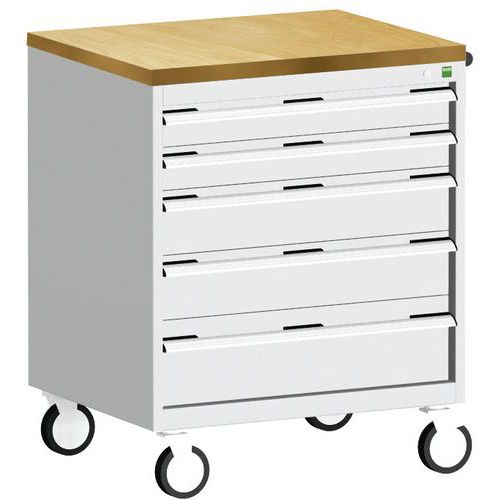 Komoda mobilna Bott Cubio, 99 x 80 x 65 cm, 5 szuflad, multipleks/linoleum/mata