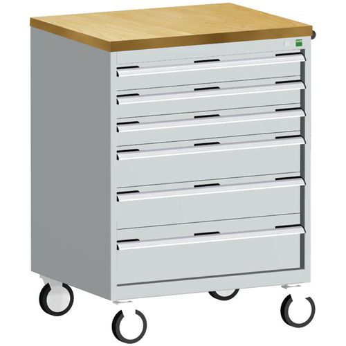 Komoda mobilna Bott Cubio, 109 x 80 x 65 cm, 6 szuflad, multipleks/linoleum/mat