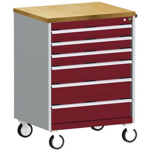 Komoda mobilna Bott Cubio, 109 x 80 x 65 cm, 6 szuflad, multipleks/linoleum/mat