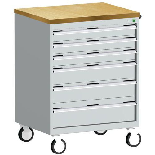 Komoda mobilna Bott Cubio, 109 x 80 x 65 cm, 6 szuflad, multipleks/linoleum/mat