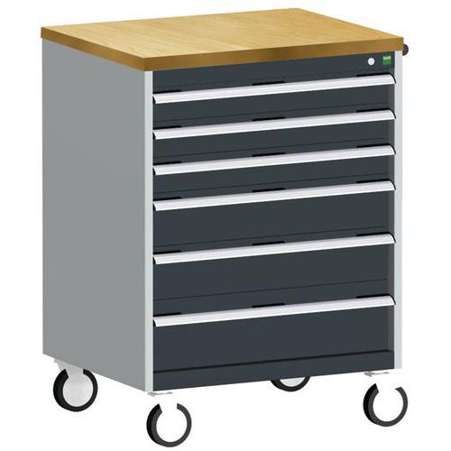 Komoda mobilna Bott Cubio, 109 x 80 x 65 cm, 6 szuflad, multipleks/linoleum/mat