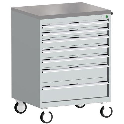 Komoda mobilna Bott Cubio, 109 x 80 x 65 cm, 7 szuflad, multipleks/linoleum/mata