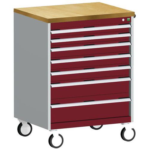 Komoda mobilna Bott Cubio, 109 x 80 x 65 cm, 7 szuflad, multipleks/linoleum/mata