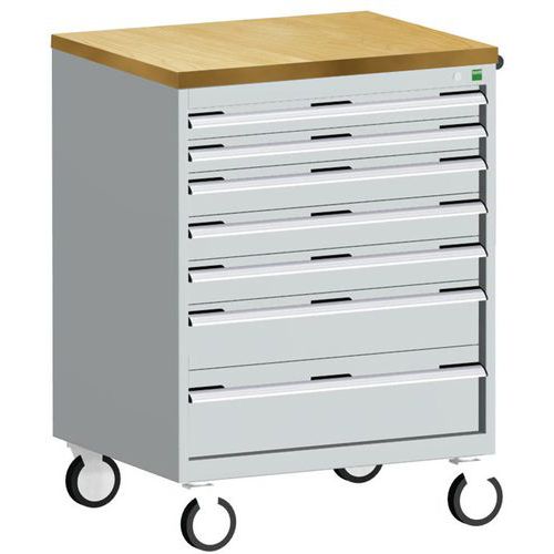 Komoda mobilna Bott Cubio, 109 x 80 x 65 cm, 7 szuflad, multipleks/linoleum/mata