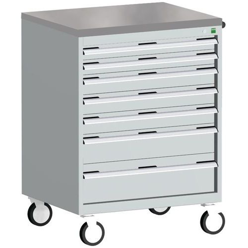 Komoda mobilna Bott Cubio, 109 x 80 x 65 cm, 7 szuflad, multipleks/linoleum/mata