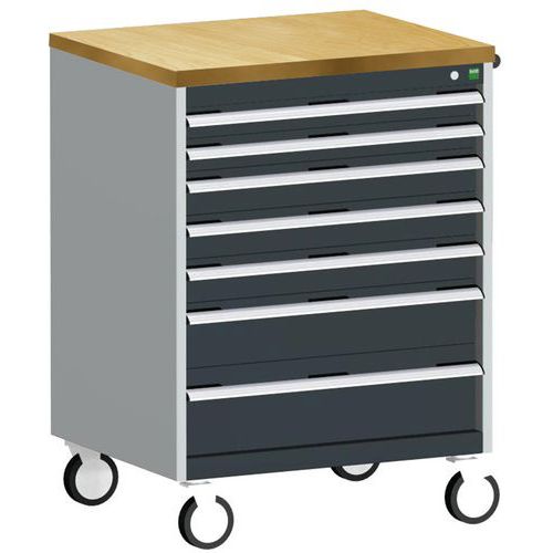 Komoda mobilna Bott Cubio, 109 x 80 x 65 cm, 7 szuflad, multipleks/linoleum/mata