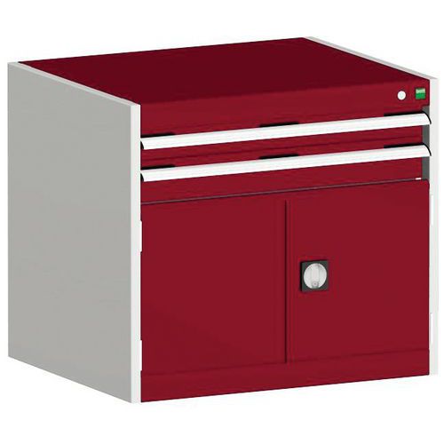Warsztatowe szafki z szufladami Bott Cubio, 70 x 80 x 52,5-75 cm, 2 szuflady, 1 szafka