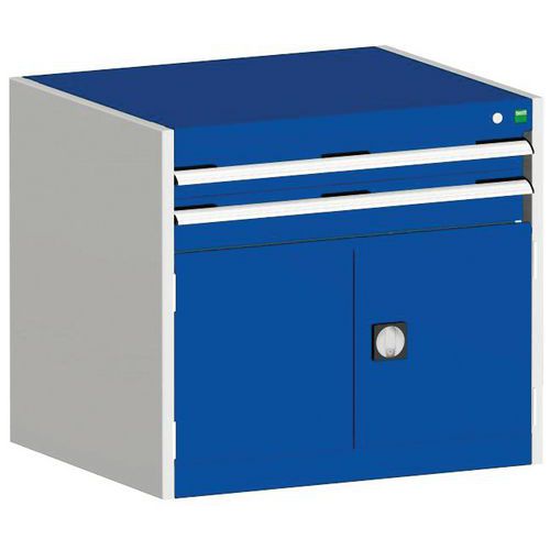 Warsztatowe szafki z szufladami Bott Cubio, 70 x 80 x 52,5-75 cm, 2 szuflady, 1 szafka