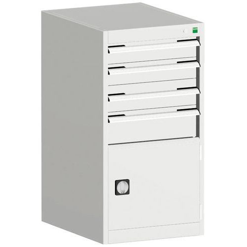 Warsztatowe szafki z szufladami Bott Cubio, 100 x 52,5 x 52,5-65 cm, 4 szuflady, 1 szafka