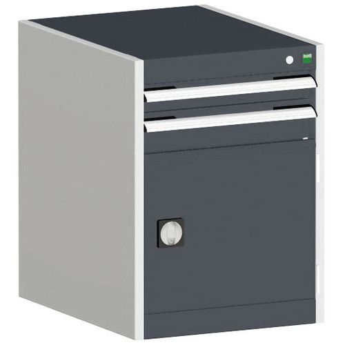 Warsztatowe szafki z szufladami Bott Cubio, 70 x 52,5 x 52,5-65 cm, 2 szuflady, 1 szafka