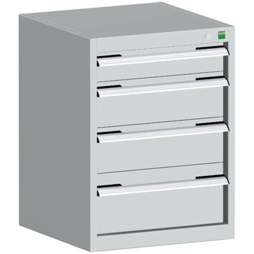 Warsztatowe szafki z szufladami Bott Cubio, 70 x 52,5 x 52,5-65 cm, 4 szuflady