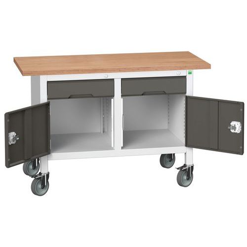 Przenośne stoły warsztatowe Bott Verso Storage, multipleks, szerokość 125 cm