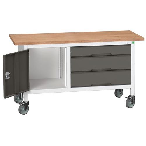 Przenośne stoły warsztatowe Bott Verso Storage, multipleks, szerokość 150 cm