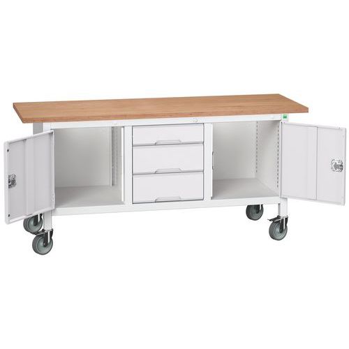 Przenośne stoły warsztatowe Bott Verso Storage, multipleks, szerokość 175 cm