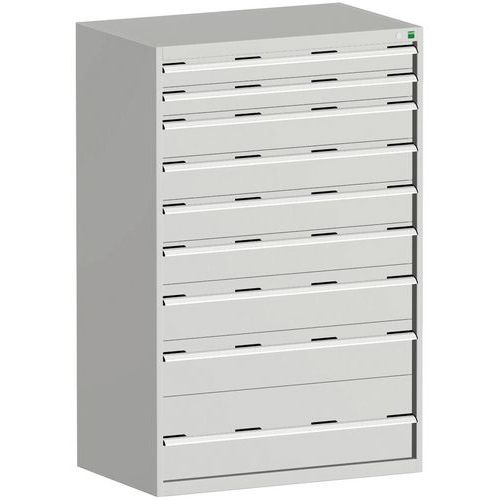 Szafki warsztatowe z szufladami Bott Cubio, 160 x 105 x 65-75 cm, 9 szuflad