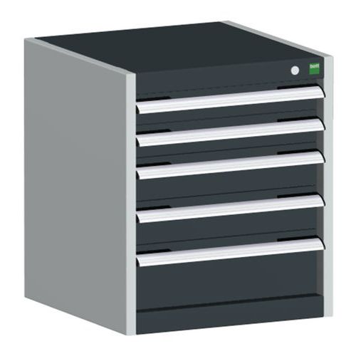 Warsztatowe szafki z szufladami Bott Cubio, 60 x 52,5 x 52,5-65 cm, 5 szuflad