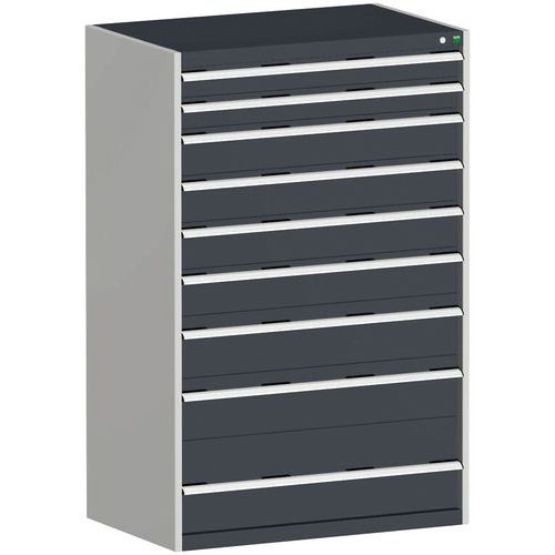 Szafki warsztatowe z szufladami Bott Cubio, 160 x 105 x 65-75 cm, 9 szuflad