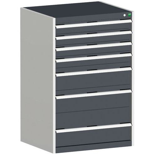 Warsztatowe szafki z szufladami Bott Cubio, 120 x 80 x 52,5-75 cm, 7 szuflad