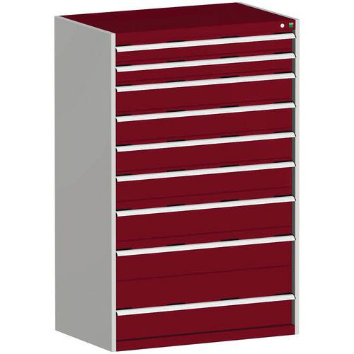 Szafki warsztatowe z szufladami Bott Cubio, 160 x 105 x 65-75 cm, 9 szuflad