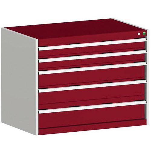 Szafki warsztatowe z szufladami Bott Cubio, 80 x 105 x 65-75 cm, 5 szuflad