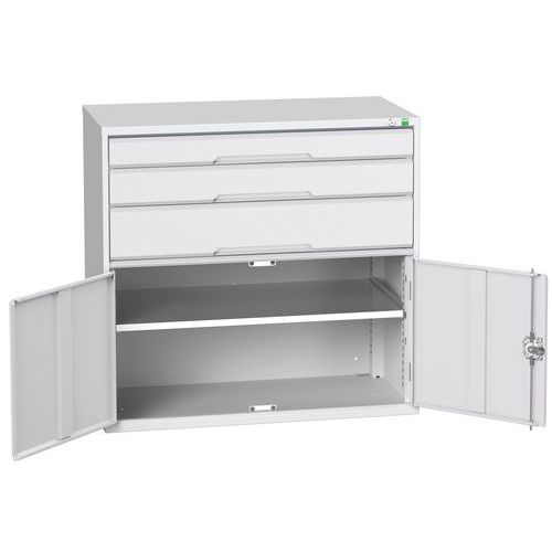 Szafki warsztatowe z szufladami Bott Verso, wys. 100 cm, 3 szuflady, 1 szafka