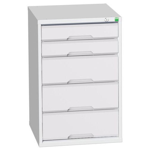 Szafki warsztatowe z szufladami Bott Verso, wysokość 80 cm, 5 szuflad